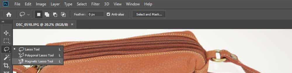 Choose lasso tool in PS