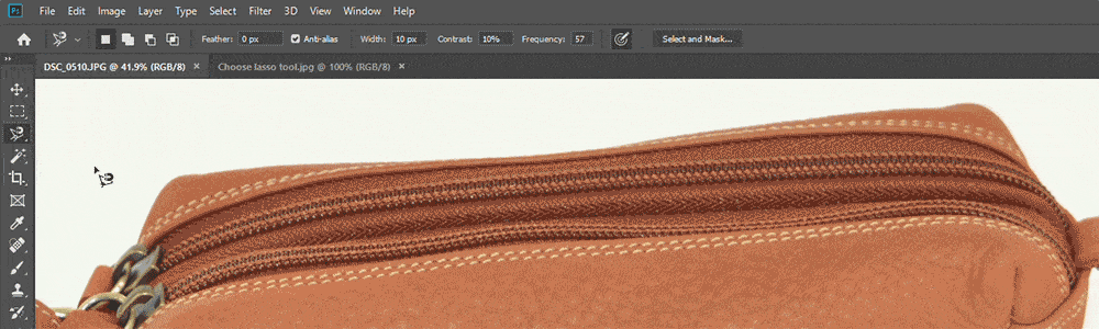 Start anchor by magnetic lasso tool in PS